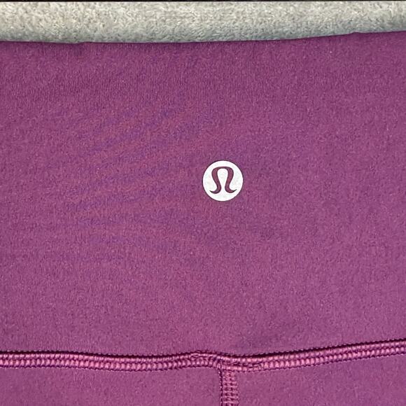 Lululemon Pants Womens 8 Purple Leggings High Rise Sheer Mesh Panels Gym Joggers - Picture 4 of 13